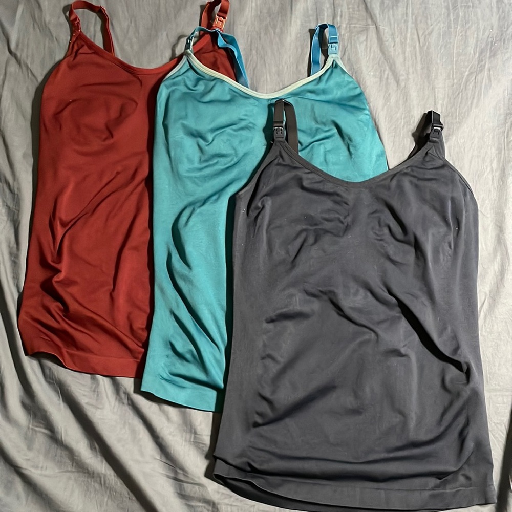 Caramel Cantina 3 Pack Women's Nursing Cami with Built In Bra - Picture 2 of 2